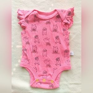 Rosie Pope Baby Pink Bodysuit with Puppies Size 3-6 Months Summer Spring